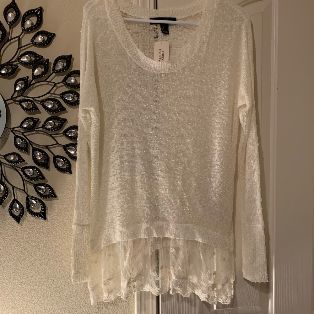 F21 Oversized Sheer Sweater